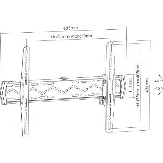 Soporte de pared Equip 650340 37" a 70" inclinable negro