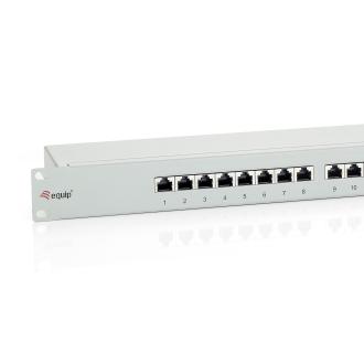 Patch panel 16 puertos CAT6 apantallado gris