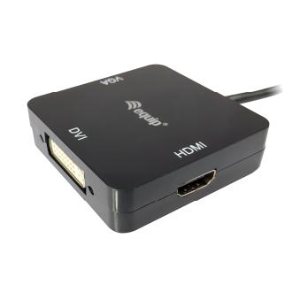 Adaptador Equip Mini DisplayPort-Thunderbolt macho a 1xHDMI 1xDVI 1xVGA