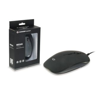 Ratón Conceptronic Regaso óptico desktop negro