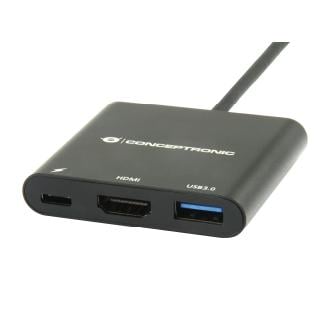 Adaptador Conceptronic USB tipo C a HDMI y 1x USB 3.0 + carga 60W