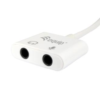 Adaptador Equip USB tipo C a 2xJACK 3.5mm (auricular y micrófono)