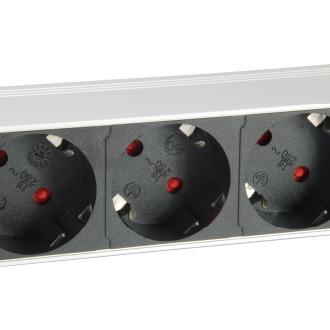 Regleta alimentación Equip rack 19" 1U 7 tomas con protección 