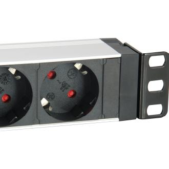 Regleta alimentación Equip rack 19" 1U 7 tomas con protección 