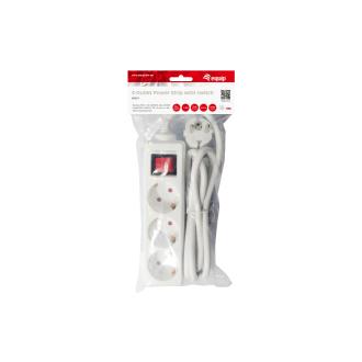 Regleta Equip con 3 tomas con interructor 1.5m blanca