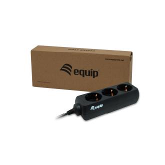 Regleta Equip 3 Schukos a toma IEC C14 1.1m negro