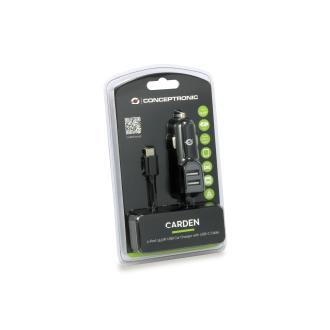 Cargador de coche Conceptronic con cable USB-C 5V/3.1A