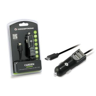 Cargador de coche Conceptronic con cable USB-C 5V/3.1A