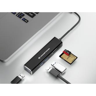 Hub USB tipo C Conceptronic 3p. USB 3.0 lector de tarjetas