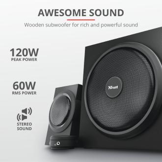 Altavoces Trust 2.1 Yuri 60W RMS negro