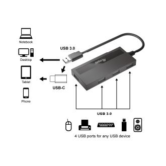 Hub Equip Life 4 puertos USB 3.2 + adaptador tipo C