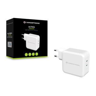 Cargador Conceptronic 2xUSB tipo C 100W