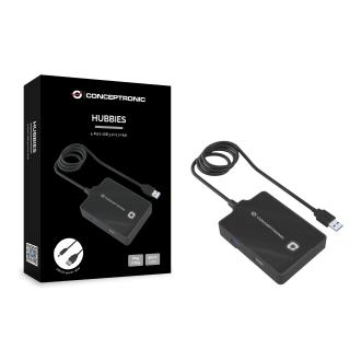 Hub USB 3.0 Conceptronic 4 puertos cable 90cm