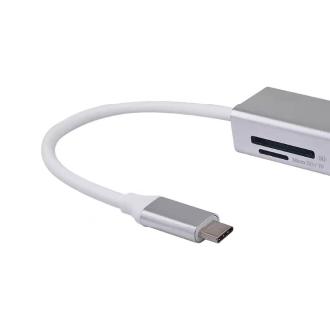 Adaptador Equip USB tipo C a 1xHDMI 3xUSB-A 3.0 + lector de tarjetas