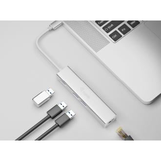 Adaptador Equip tipo C a 3xUSB-A 3.0 1xRJ45 gigabit