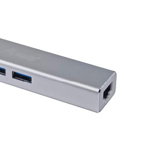 Adaptador Equip tipo C a 3xUSB-A 3.0 1xRJ45 gigabit