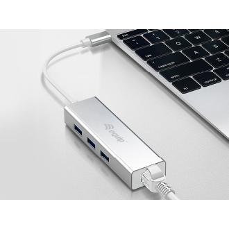 Adaptador Equip tipo C a 3xUSB-A 3.0 1xRJ45 gigabit