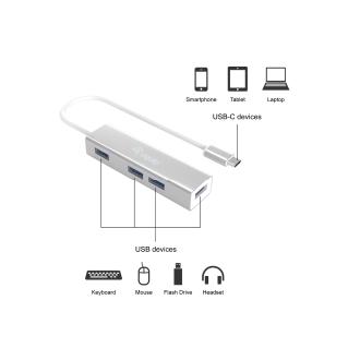 Hub USB tipo C 3.1 Equip Life 4 puertos USB 3.0 tipo A