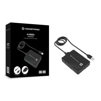 Hub USB 3.0 Conceptronic de 4 puertos con alimentación