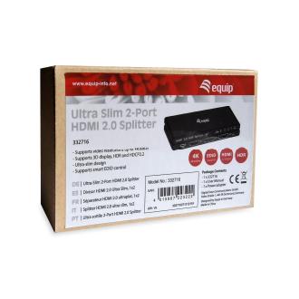Splitter HDMI 2.0 ultraslim 2 puertos Equip