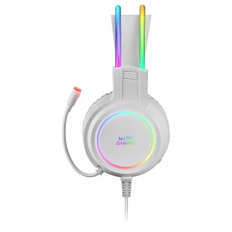 Auriculares Mars Gaming MHRGB 3.5mm RGB blanco