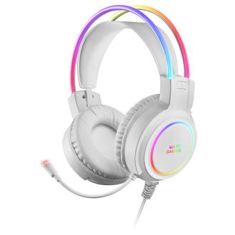 Auriculares Mars Gaming MHRGB 3.5mm RGB blanco