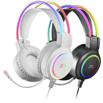 Auriculares Mars Gaming MHRGB 3.5mm RGB blanco