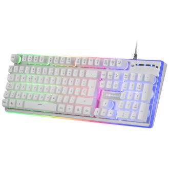 Pack teclado + ratón y alfombrilla Mars Gaming MCPX blanco
