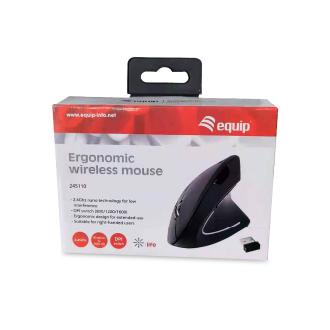 Ratón inalámbrico Equip ergonómico vertical 2 botones 1600 DPI negro