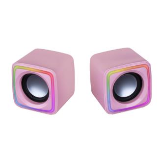 Altavoces 2.0 Mars Gaming MSCUBE 8W RMS RGB rosa