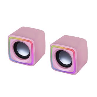 Altavoces 2.0 Mars Gaming MSCUBE 8W RMS RGB rosa