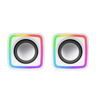 Altavoces 2.0 Mars Gaming MSCUBEW 8W RGB blanco