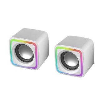 Altavoces 2.0 Mars Gaming MSCUBEW 8W RGB blanco
