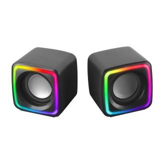 ALTAVOCES 2.0 MARS GAMING MSCUBE 8W RMS RGB NEGRO