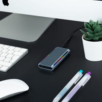 Caja externa Tooq SHINOBI M.2 NGFF Y NVME USB A RGB