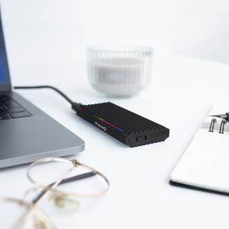 Caja externa Tooq TQE-2222B M.2 NGFF Y NVME RGB USB A