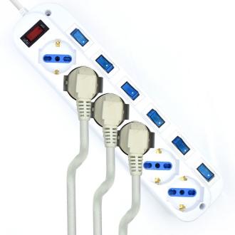 Regleta Ewent EW3932-5M 6 tomas interruptores 5m blanca