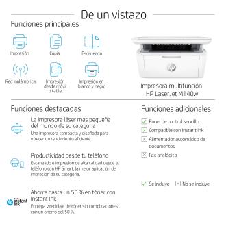 Multifunción HP LaserJet Pro MFP M140W 20ppm WiFi