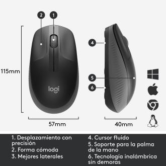 Ratón inalámbrico Logitech M190 negro