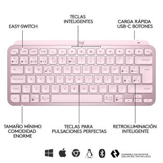 Teclado Logitech MX Keys mini rosa