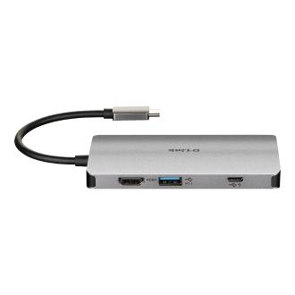 Adaptador USB tipo C D-LINK DUB-M810 1xHDMI 4K 1xUSB-C Pd 100w Thunderbolt 3 3xUSB-A 3.0 1xRj45 Lector De Tarjetas