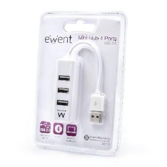 Hub USB 2.0 Ewent EW1122 4 puertos blanco