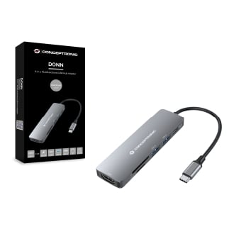 Adaptador USB tipo C Conceptronic 1xHDMI 1xUSB-C Pd 100w 2xUSB-A 1xlector Sd 1xlector Microsd