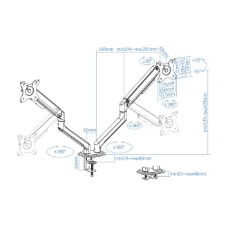 SOPORTE DE MESA TOOQ DB4132TNR-W 2 MONIT. BLANCO
