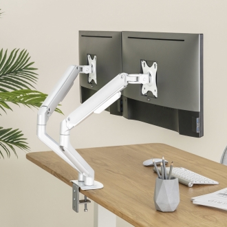 SOPORTE DE MESA TOOQ DB4132TNR-W 2 MONIT. BLANCO