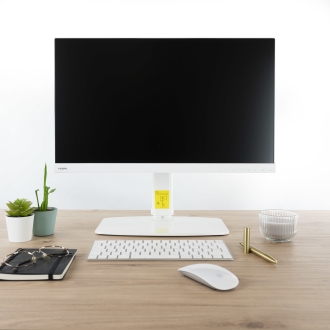 Soporte de mesa TooQ DB1127TN-W 17" a 27" regulable con peana blanco