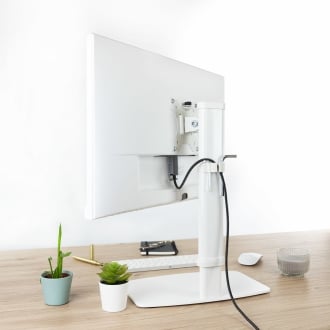 Soporte de mesa TooQ DB1127TN-W 17" a 27" regulable con peana blanco