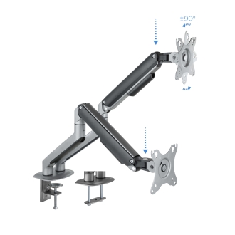 Soporte de mesa TooQ DB4132TNR-G 17" a 32" 2 pantallas con brazos