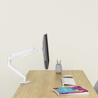 Soporte de mesa TooQ DB4032TNR-W 17" a 32" con brazo blanco