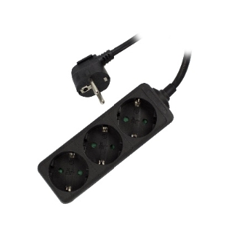 Regleta Ewent 3 tomas Schuko cable 1.5m negro